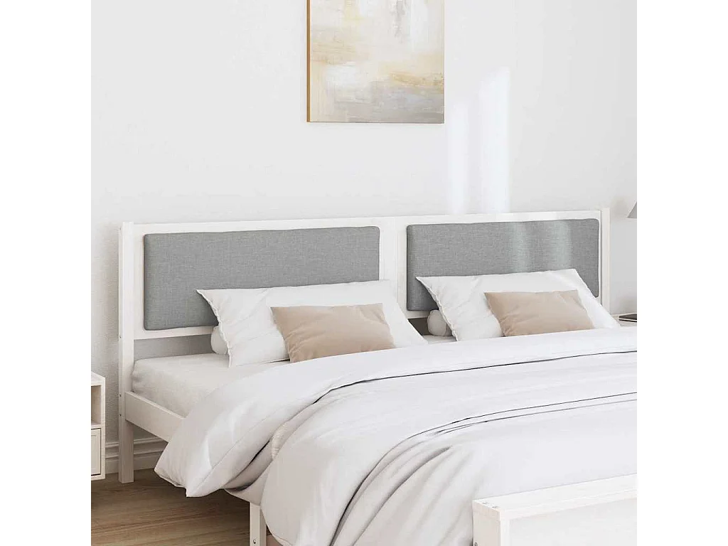 Cabeceira Outros Branco 200 cm Madeira de pinho maciça