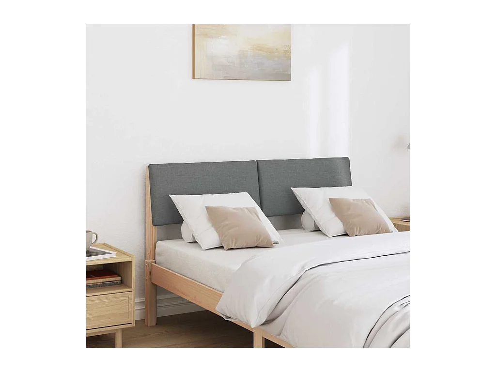 Tête de lit capitonnée Gris foncé 120 cm Pin massif