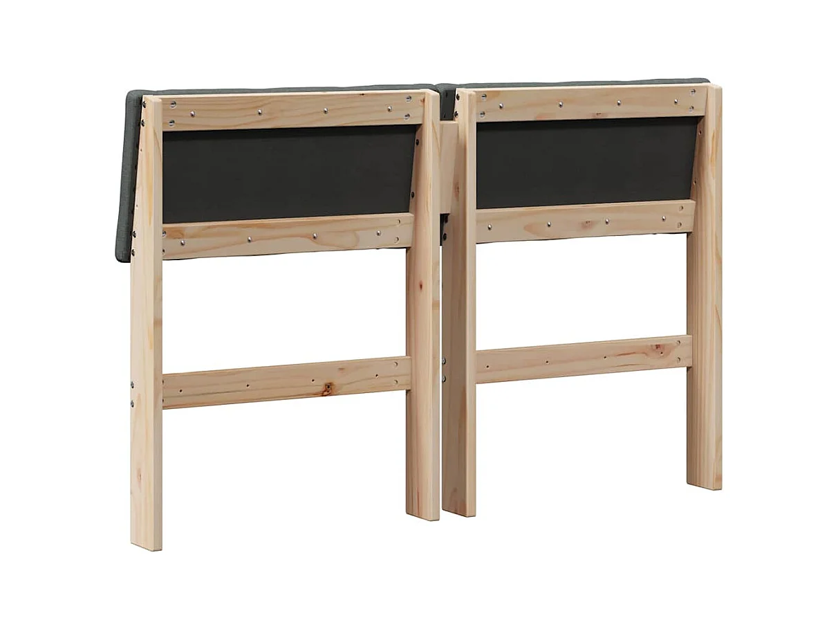 Tête de lit capitonnée Gris foncé 120 cm Pin massif