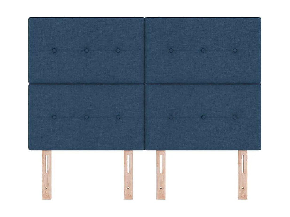 Cabecero LED con luces de tiras LED Manual Azul 160 cm tela