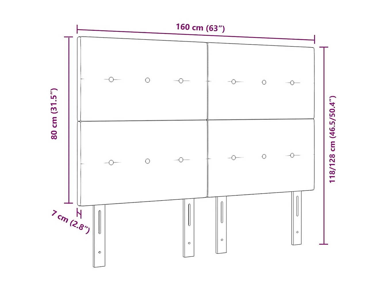 Cabecero LED con luces de tiras LED Manual Azul 160 cm tela