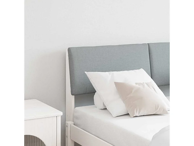 Tête de lit capitonnée Gris clair 120 cm Pin massif