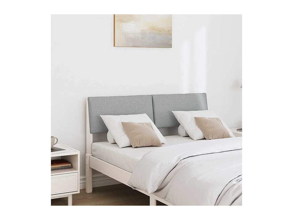 Tête de lit capitonnée Gris clair 120 cm Pin massif