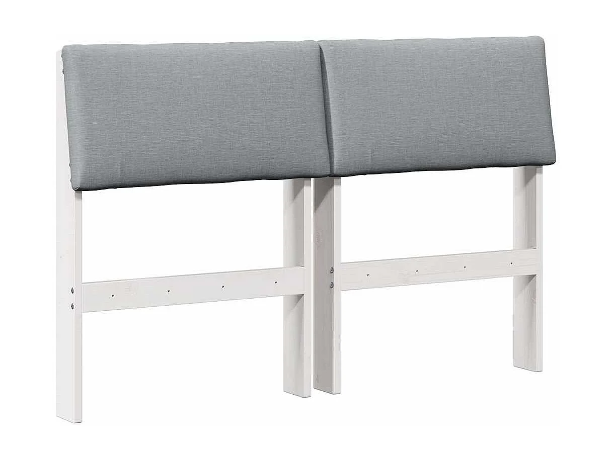 Tête de lit capitonnée Gris clair 120 cm Pin massif