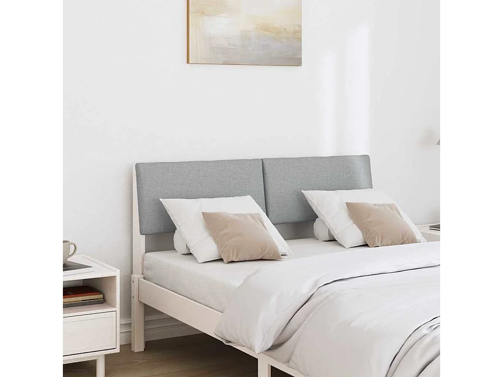 Tête de lit capitonnée Gris clair 120 cm Pin massif
