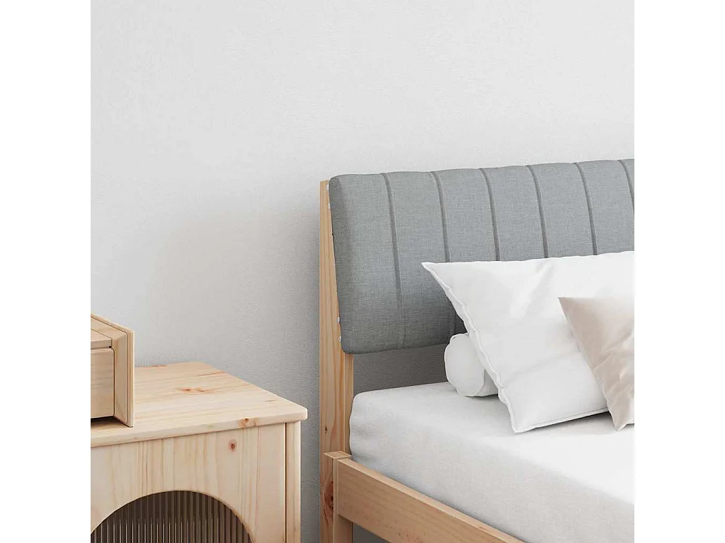 Cabecero tapizado Gris Claro 180 cm Madera de pino macizo