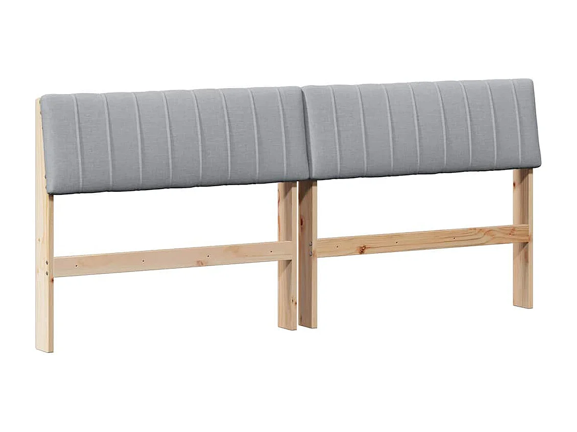 Cabecero tapizado Gris Claro 180 cm Madera de pino macizo