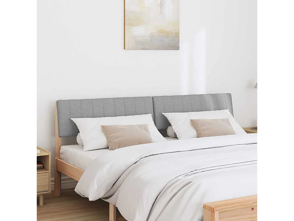 Cabecero tapizado Gris Claro 180 cm Madera de pino macizo