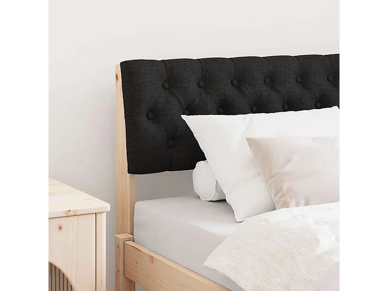 Tête de lit capitonnée Noir 90 cm Pin massif