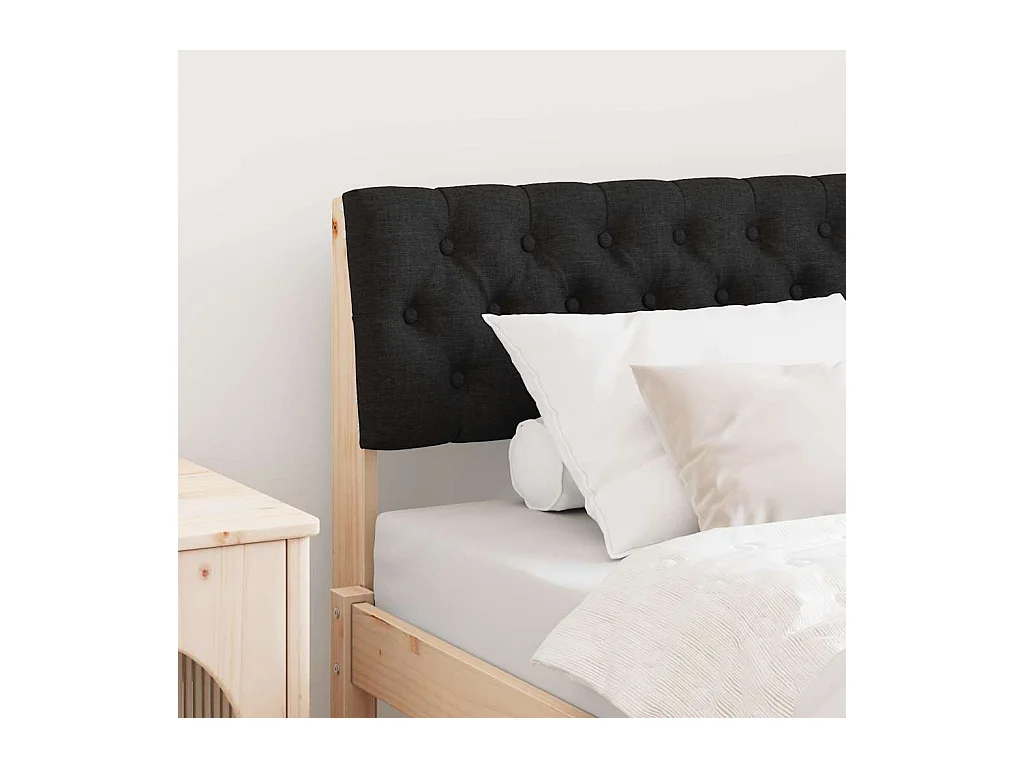 Tête de lit capitonnée Noir 90 cm Pin massif