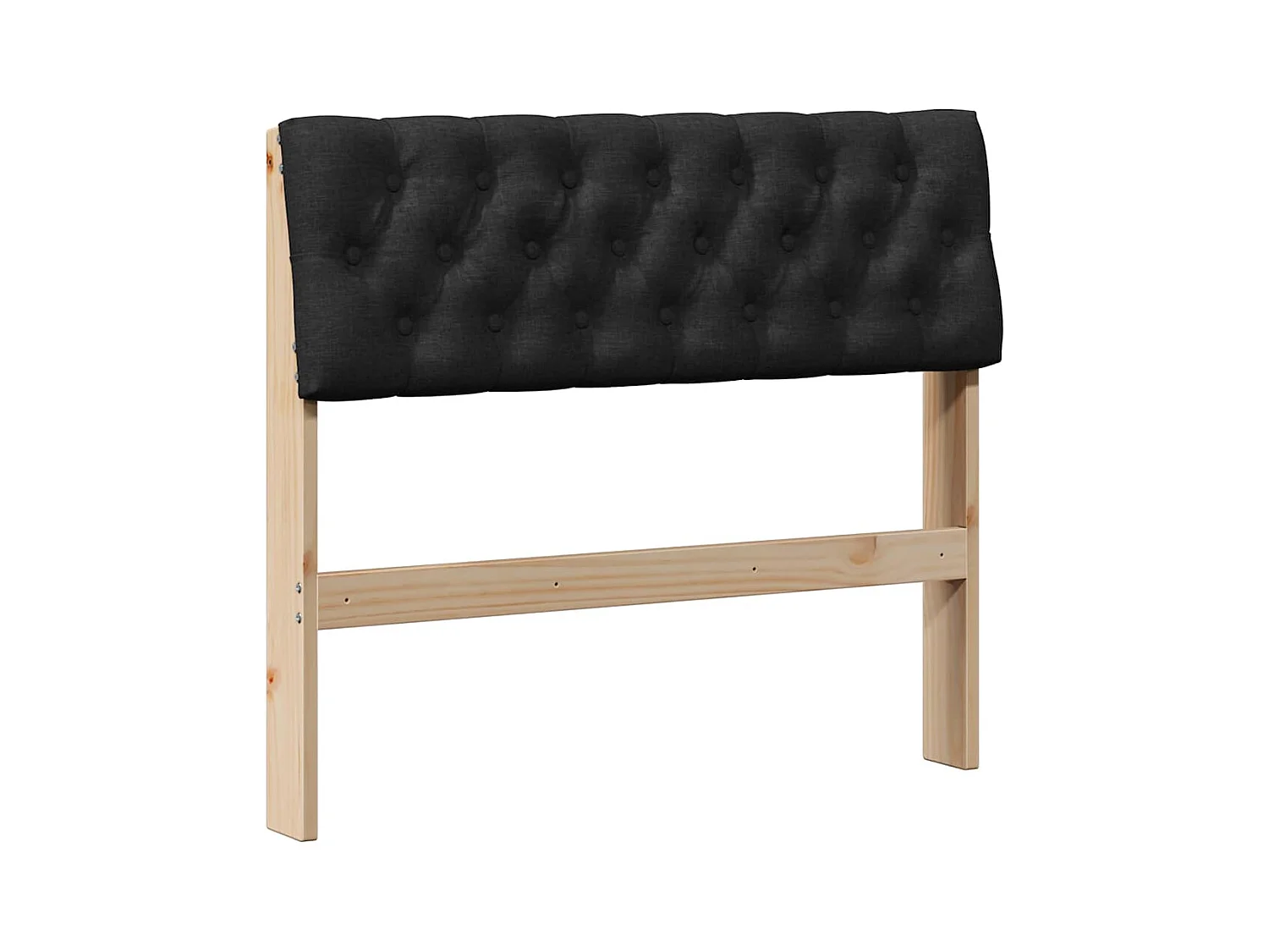 Tête de lit capitonnée Noir 90 cm Pin massif