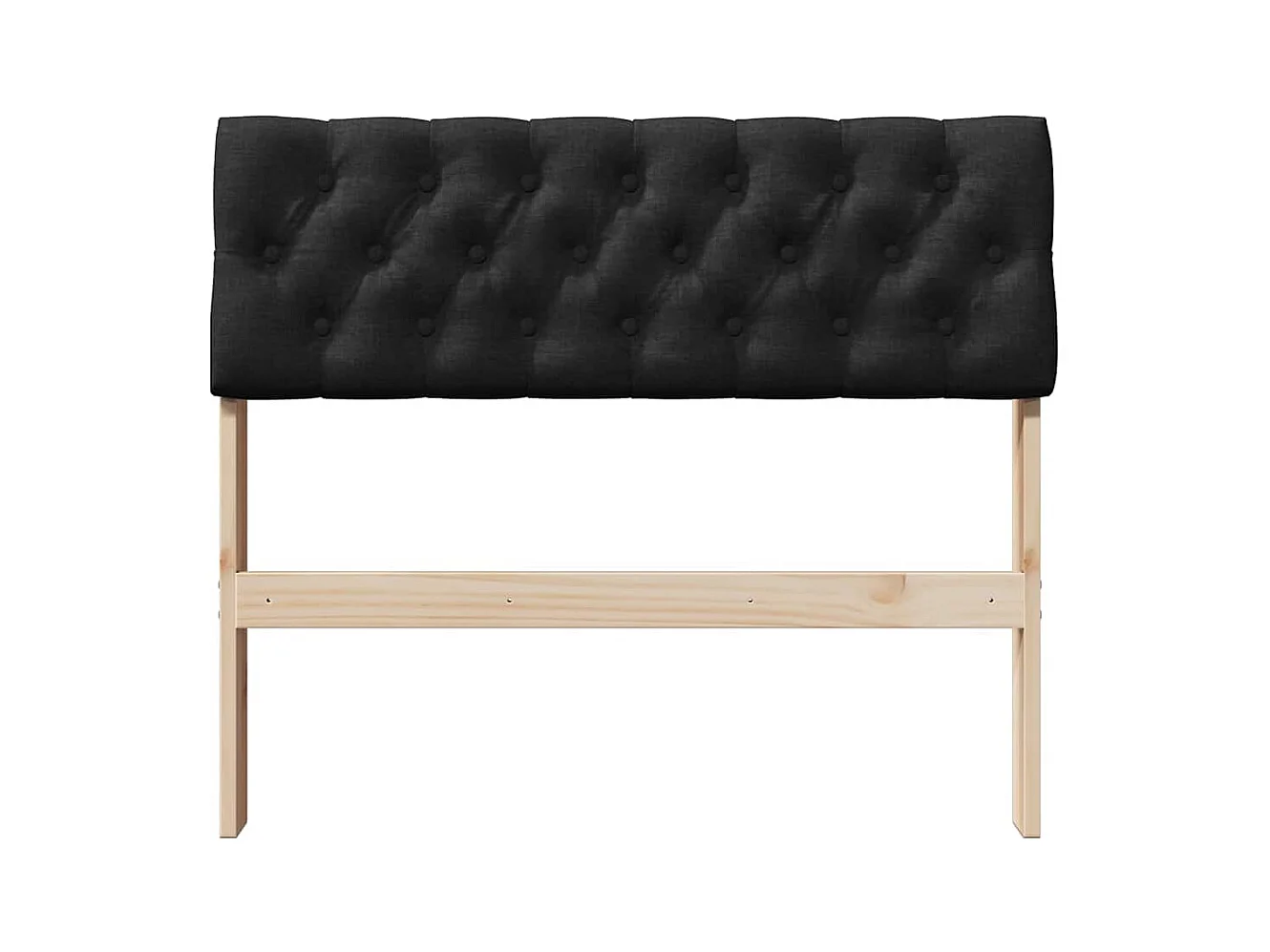 Tête de lit capitonnée Noir 90 cm Pin massif