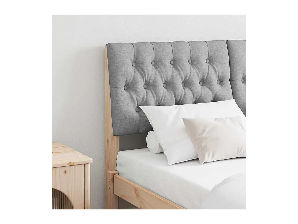 Tête de lit capitonnée Gris clair 150 cm Pin massif