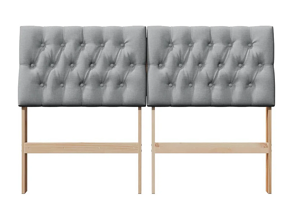 Tête de lit capitonnée Gris clair 150 cm Pin massif