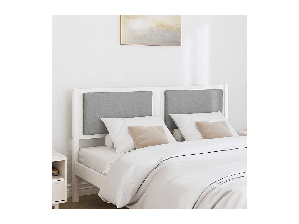 Cabeceira Outros Branco 160 cm Madeira de pinho maciça