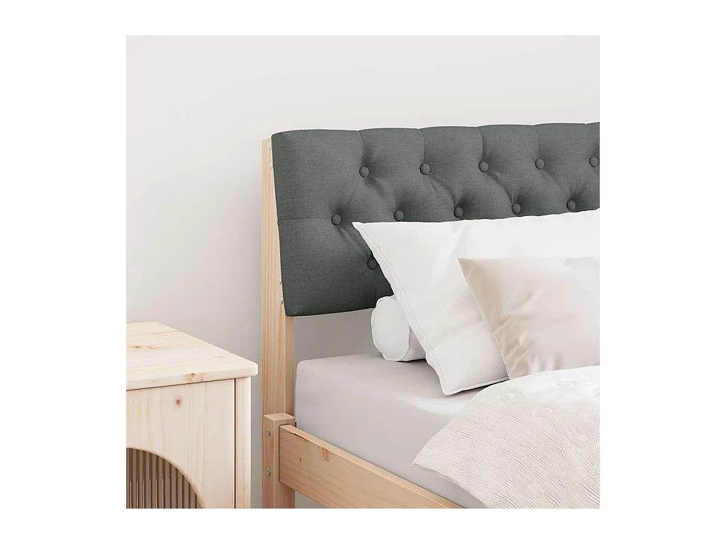 Tête de lit capitonnée Gris foncé 75 cm Pin massif