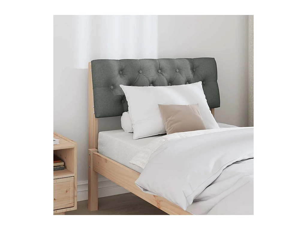 Tête de lit capitonnée Gris foncé 75 cm Pin massif