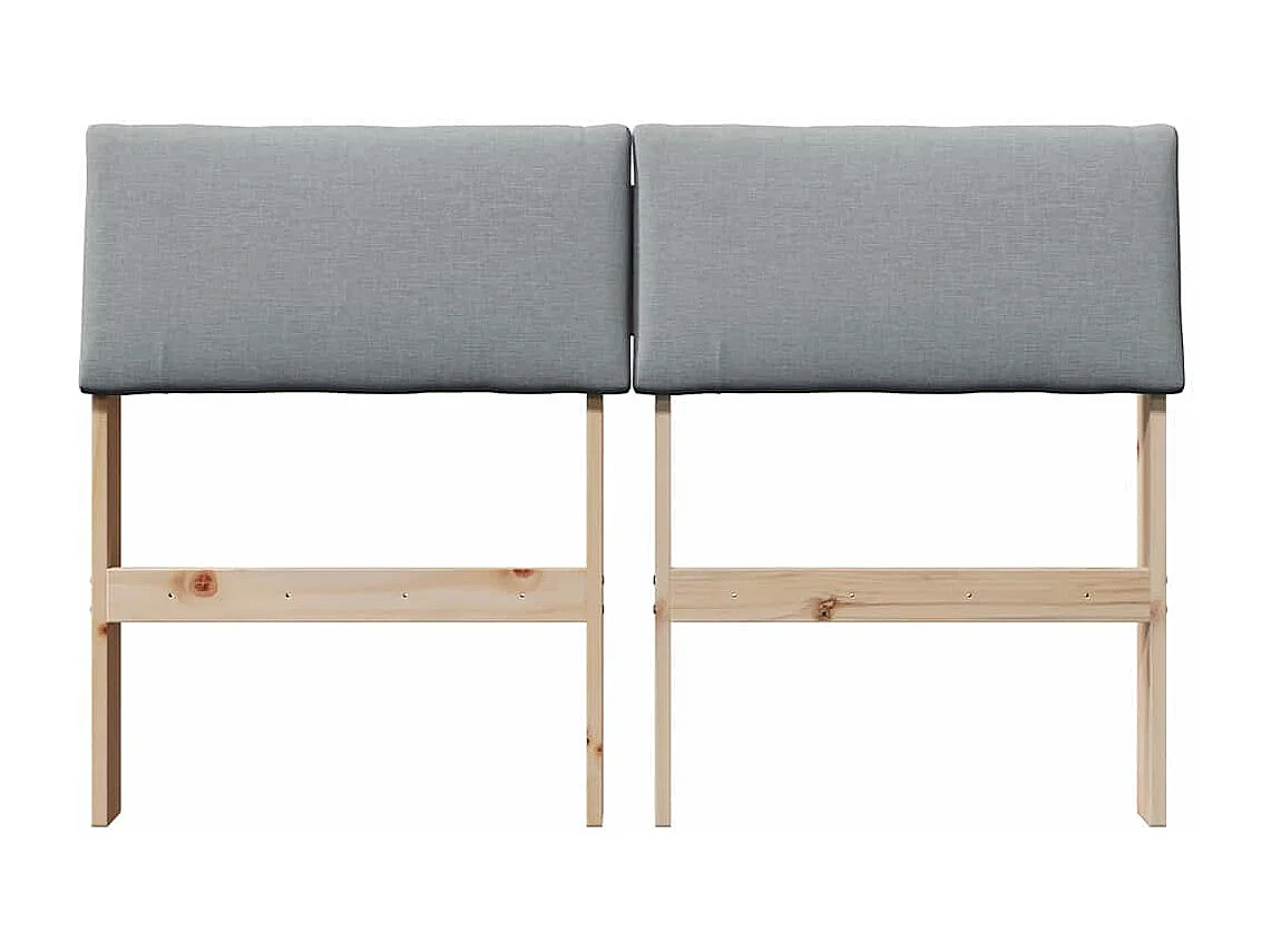 Gestoffeerd hoofdbord Lichtgrijs 120 cm Massief grenenhout