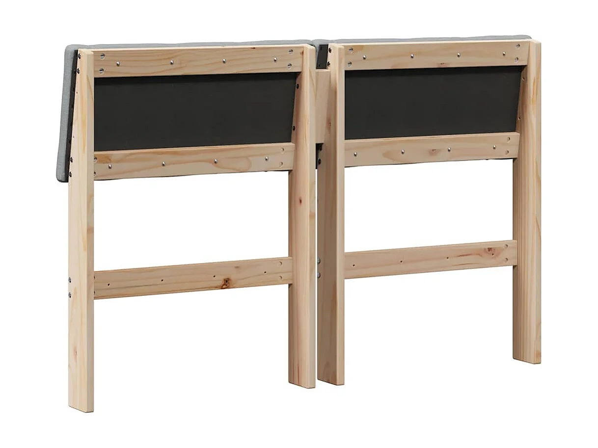 Gestoffeerd hoofdbord Lichtgrijs 120 cm Massief grenenhout