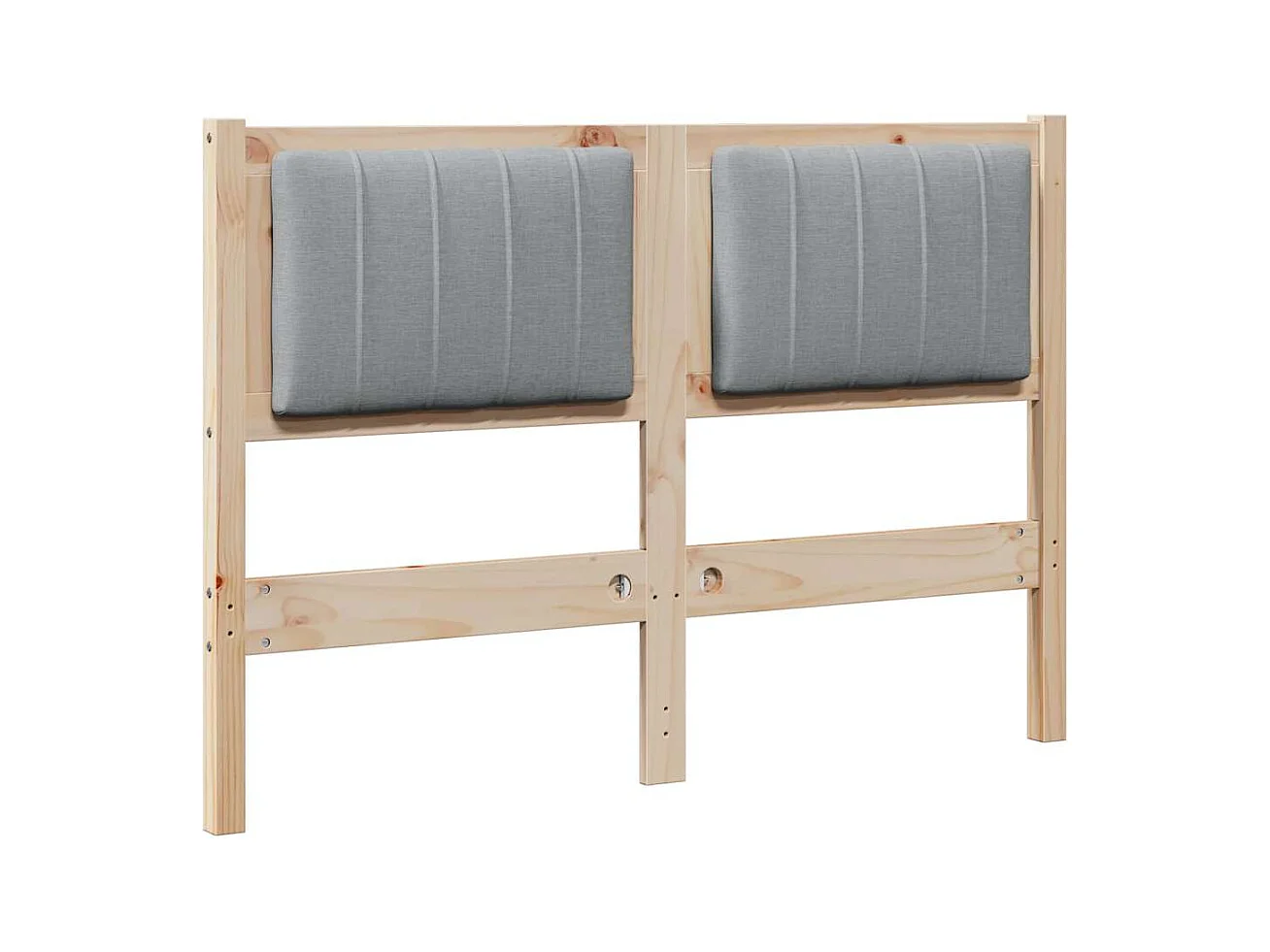 Cabecero tapizado Marrón 120 cm Madera de Pino Sólido y Tela