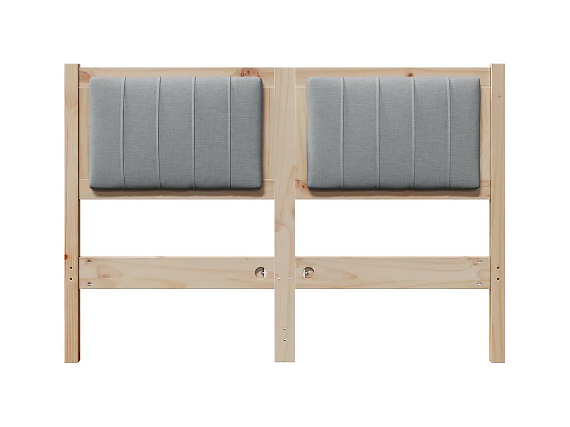 Cabecero tapizado Marrón 120 cm Madera de Pino Sólido y Tela