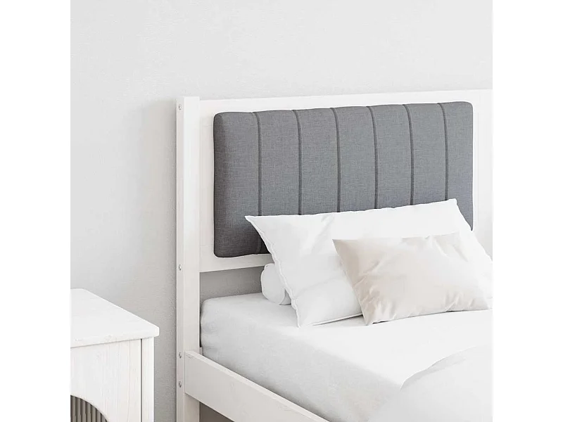 Tête de lit capitonnée Blanc 160 cm Bois de pin massif et tissu