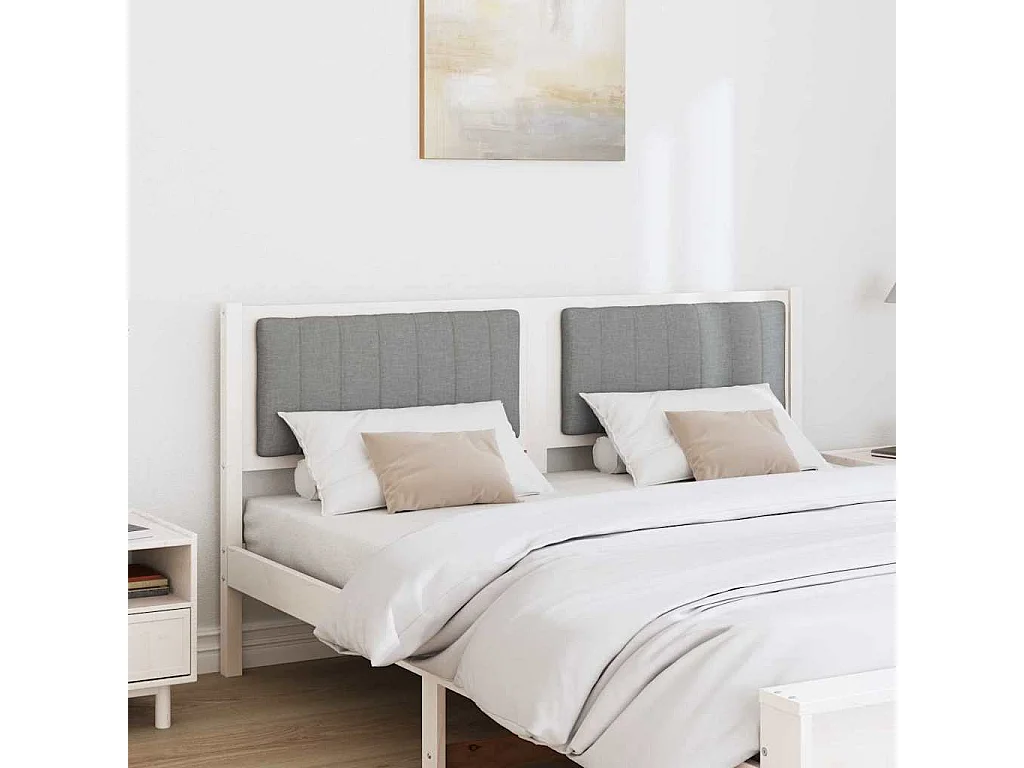 Cabeceira estofada com cabeceira Branco 160 cm