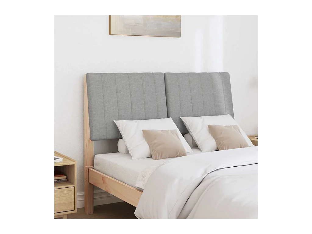 Tête de lit capitonnée Gris clair 120 cm Pin massif