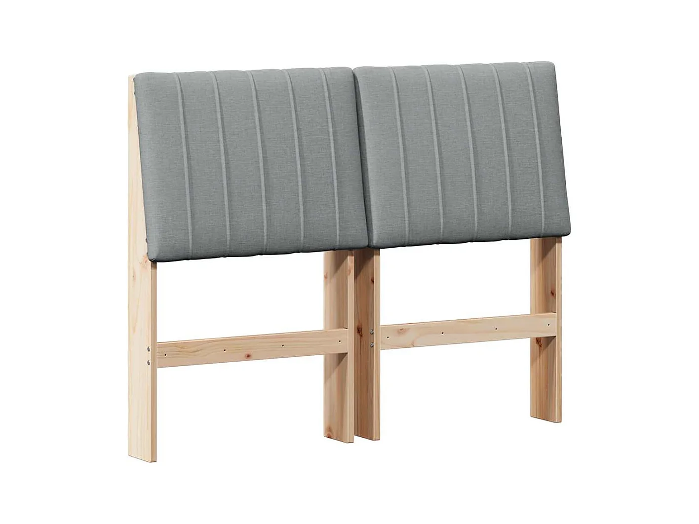 Tête de lit capitonnée Gris clair 120 cm Pin massif