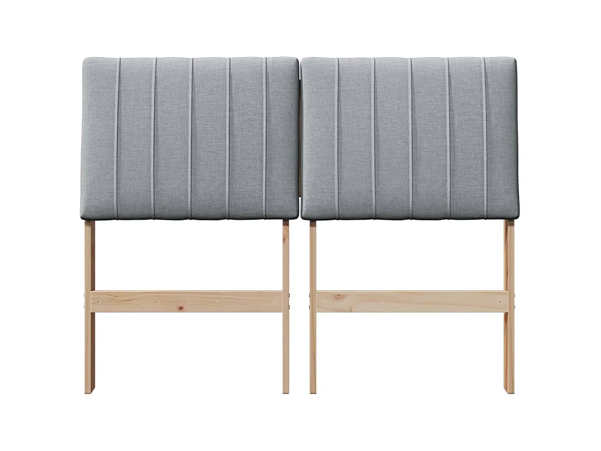 Tête de lit capitonnée Gris clair 120 cm Pin massif