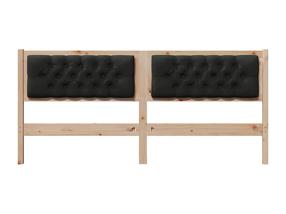 Cabeceira Castanho e preto 160 cm Madeira de pinho maciça