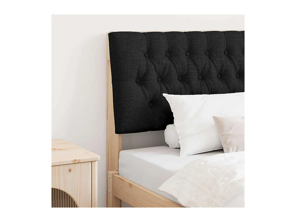 Tête de lit capitonnée Noir 100 cm Pin massif