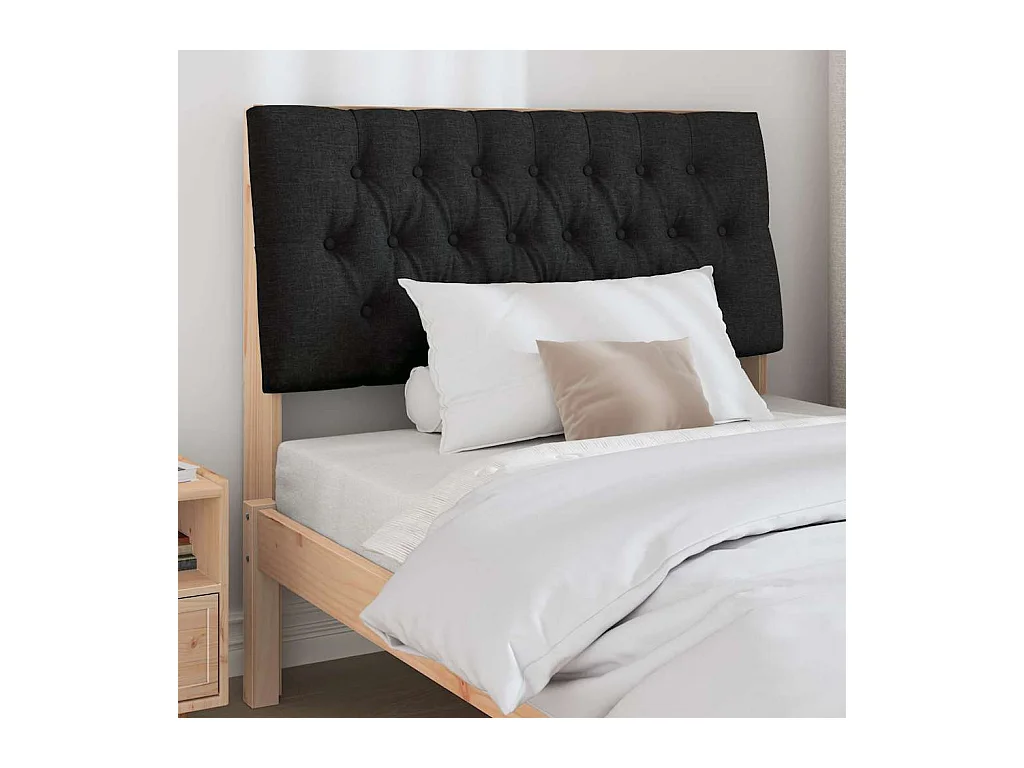 Tête de lit capitonnée Noir 100 cm Pin massif
