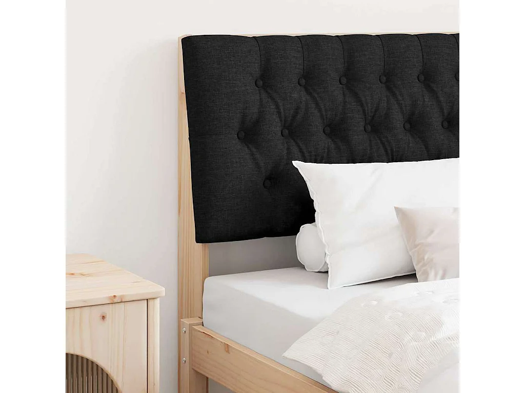 Tête de lit capitonnée Noir 100 cm Pin massif
