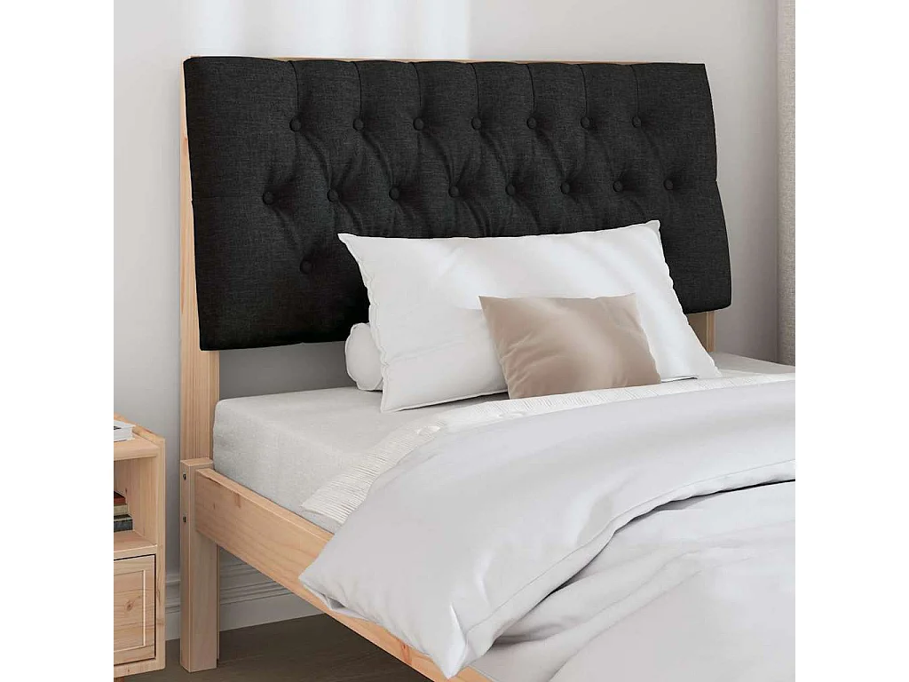 Tête de lit capitonnée Noir 100 cm Pin massif