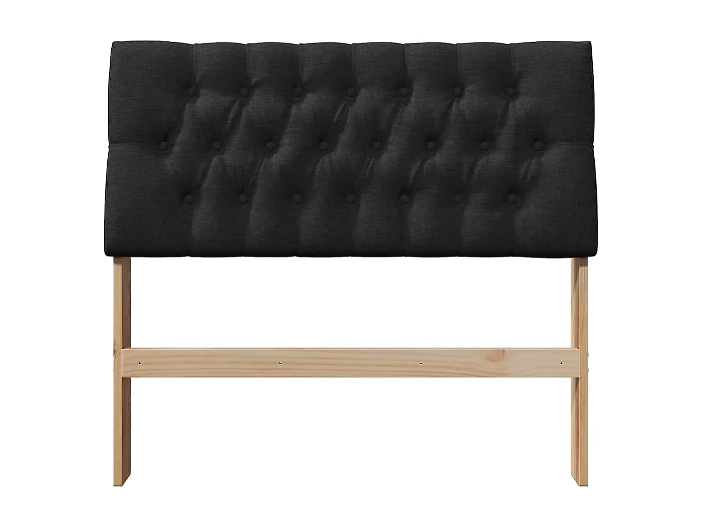 Tête de lit capitonnée Noir 100 cm Pin massif