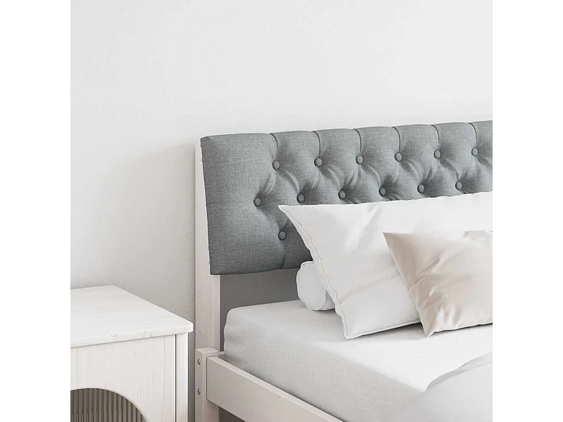 Tête de lit capitonnée Gris clair 200 cm Pin massif