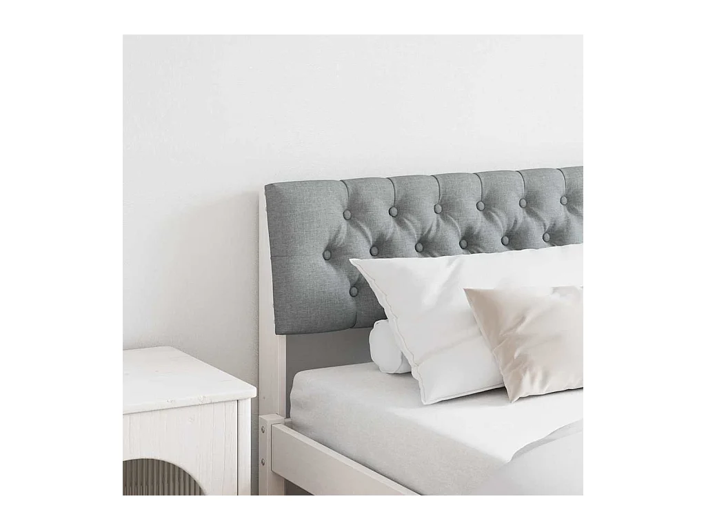 Tête de lit capitonnée Gris clair 200 cm Pin massif