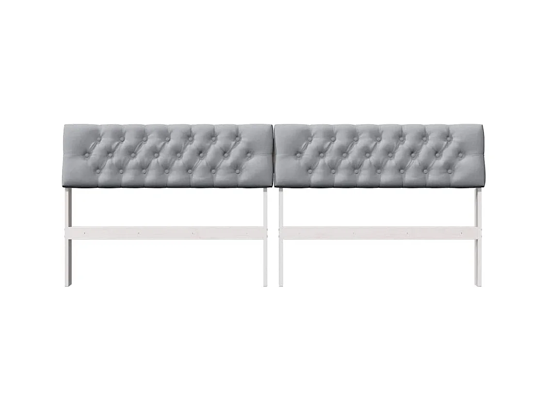 Tête de lit capitonnée Gris clair 200 cm Pin massif