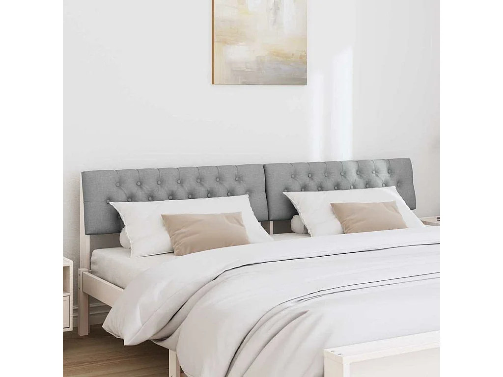 Cabeceira estofada Cinzento-claro 200 cm