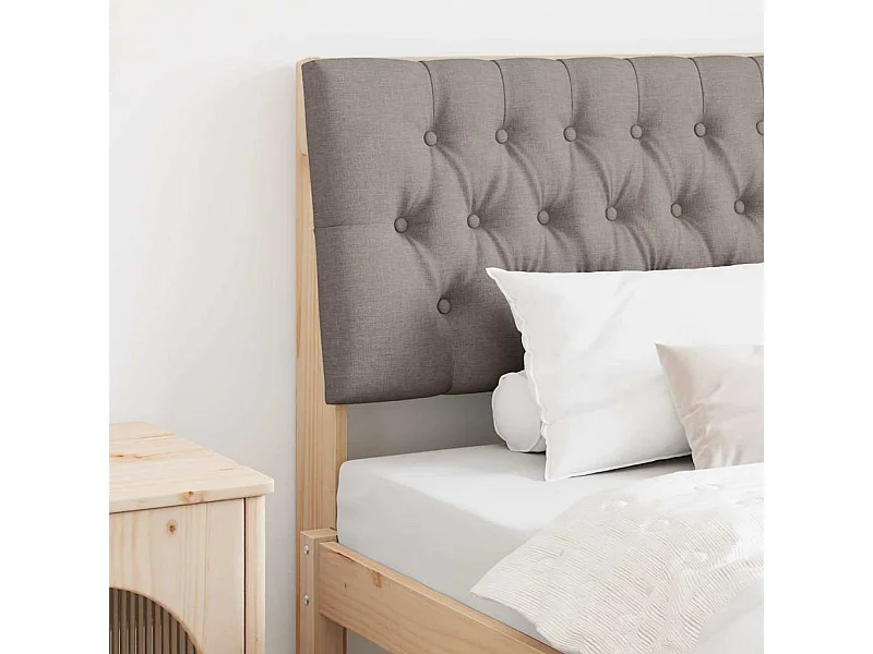 Gestoffeerd hoofdbord Taupe 100 cm Massief grenenhout