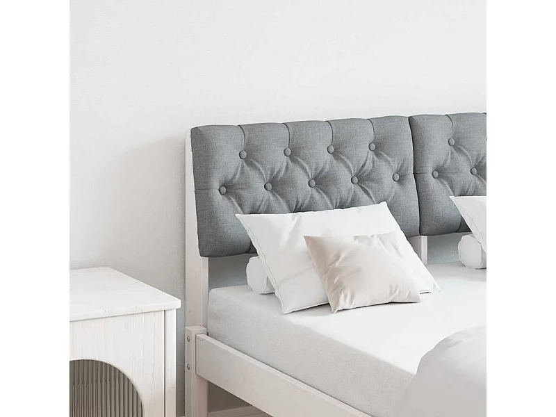 Tête de lit capitonnée Gris clair 120 cm Pin massif