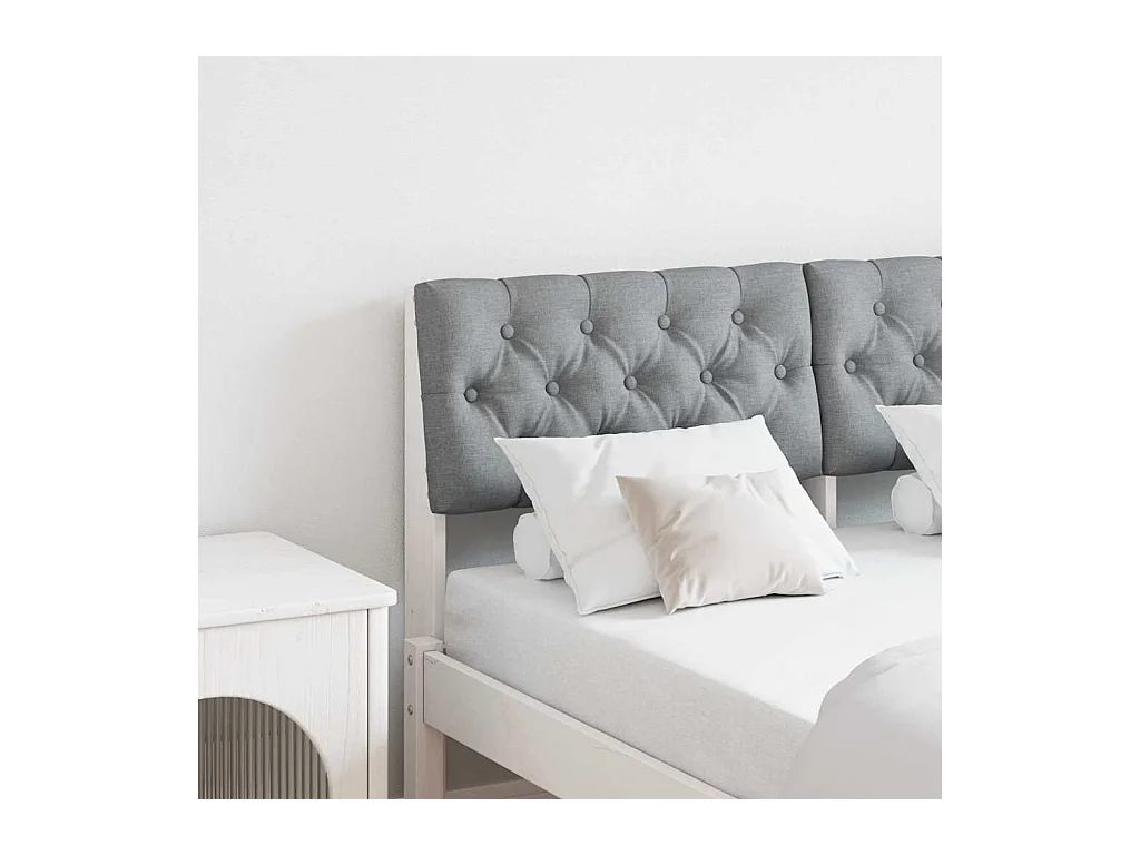 Tête de lit capitonnée Gris clair 120 cm Pin massif