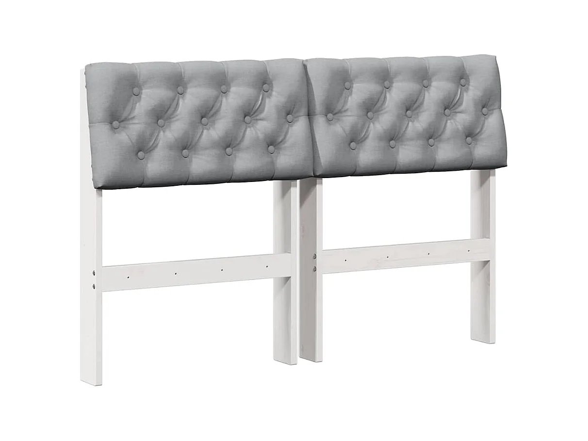 Tête de lit capitonnée Gris clair 120 cm Pin massif