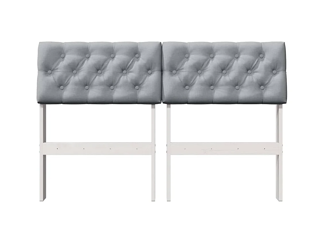 Tête de lit capitonnée Gris clair 120 cm Pin massif