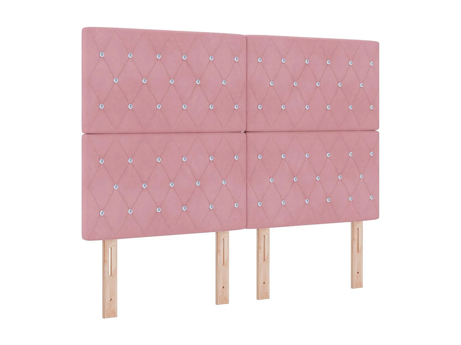 Tête de Lit LED avec des lumières à LED Rose 144 cm Velours