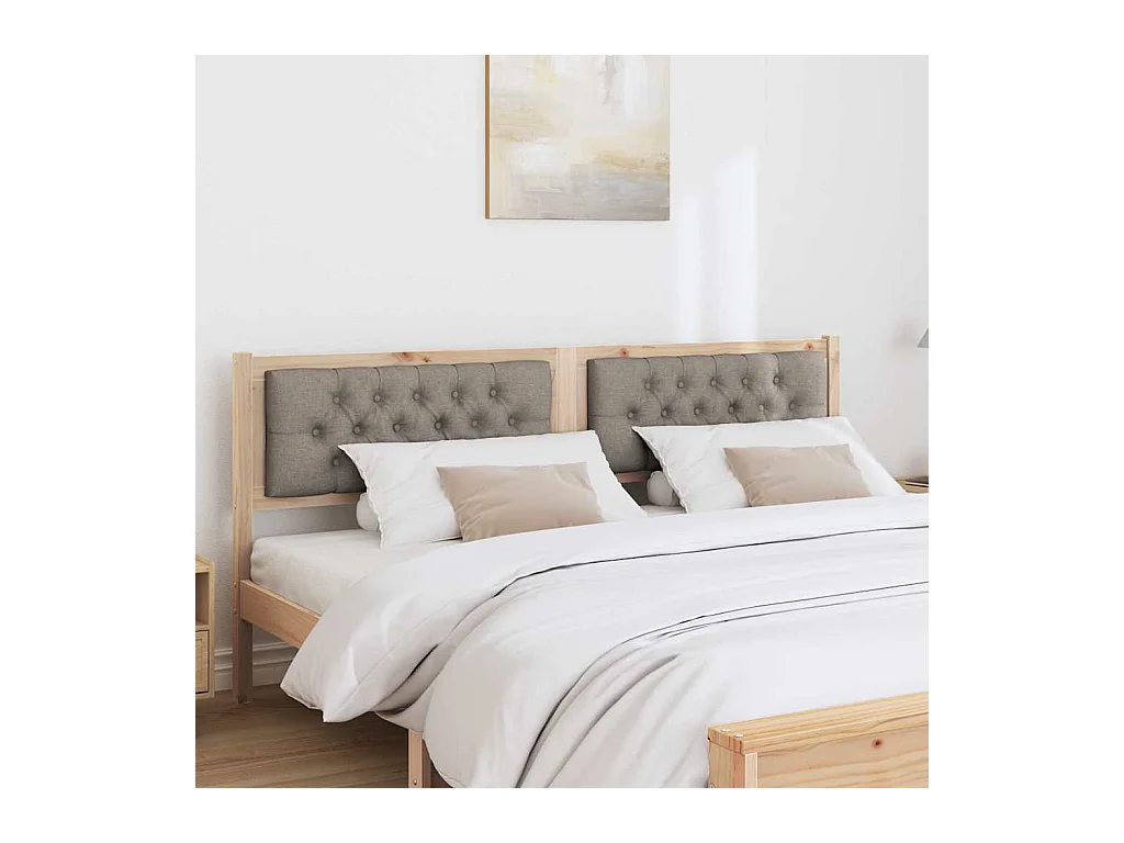 Cabecero Otro Marrón y taupe 160 cm Madera maciza de pino