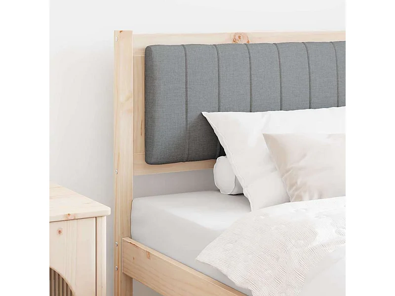 Cabecero tapizado Marrón 100 cm Madera de Pino Sólido y Tela