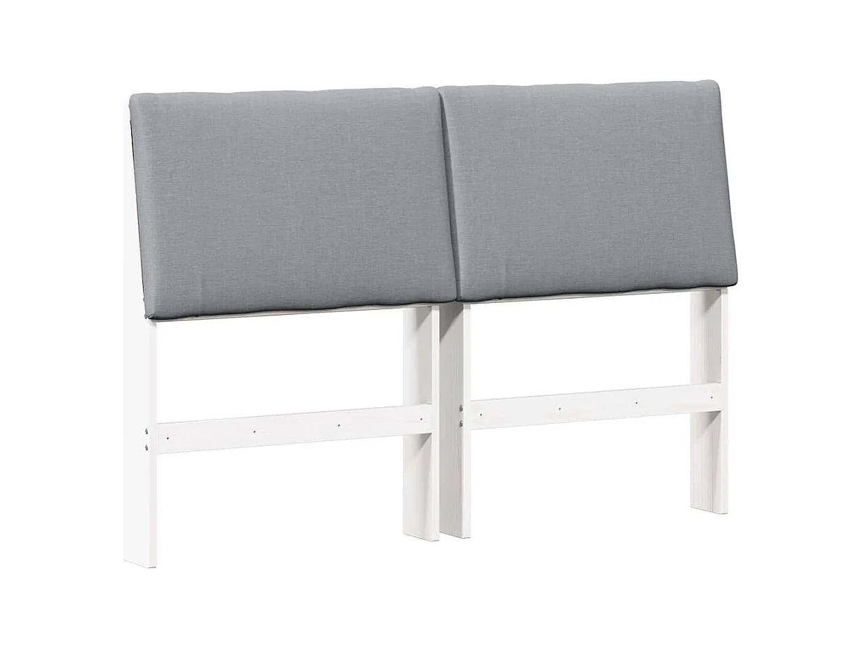 Cabecero tapizado Gris Claro 160 cm Madera de pino macizo