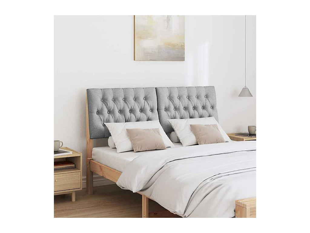 Cabeceira estofada Cinzento-claro 160 cm